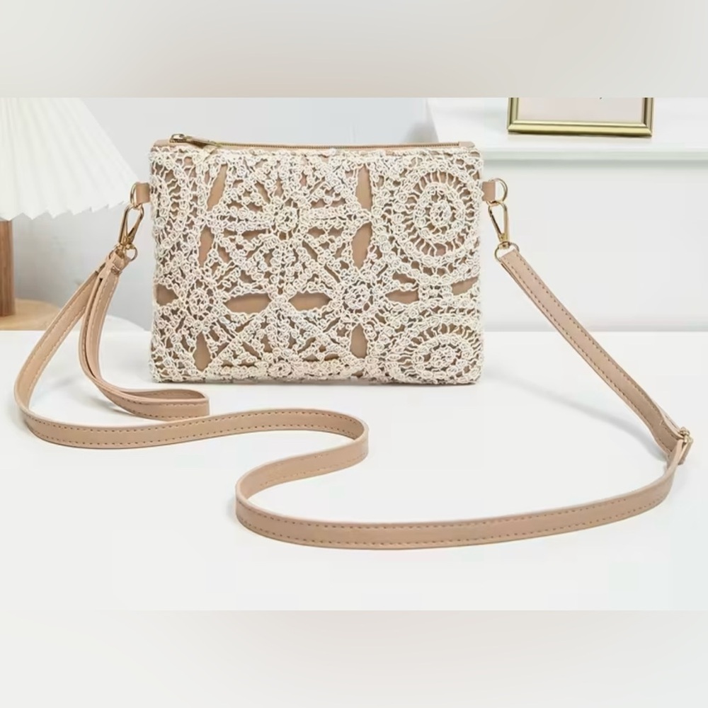 Chic Cream Lace Crossbody Bag